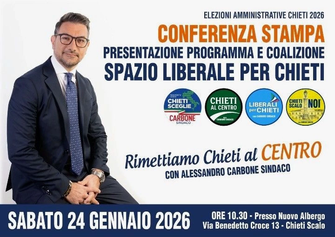 Locandina conferenza stampa di presentazione della coalizione e del programma
